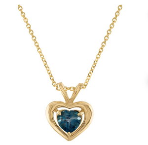 Blue Topaz Heart Necklace