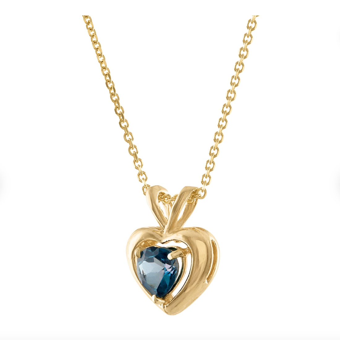 Blue topaz heart pendant deals