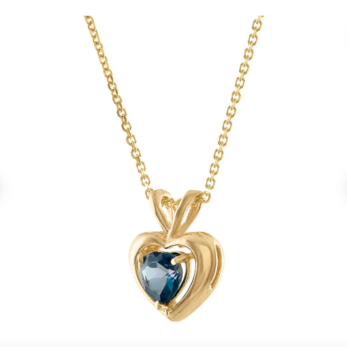 Blue Topaz Heart Necklace