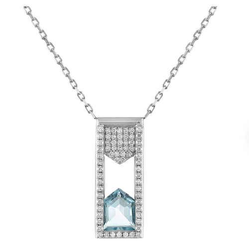 Frozen Peaks Blue Topaz Pendant