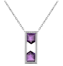 Load image into Gallery viewer, White Gold Amethyst Pendant