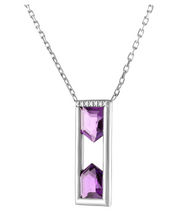 Load image into Gallery viewer, White Gold Amethyst Pendant