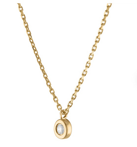 Yellow Gold Necklace with Diamond Pendant