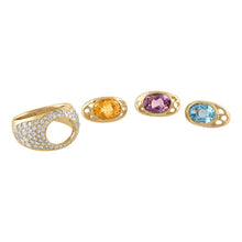 Load image into Gallery viewer, Gold Ring with Diamonds + Interchangeable Gemstones / The Ela Collection