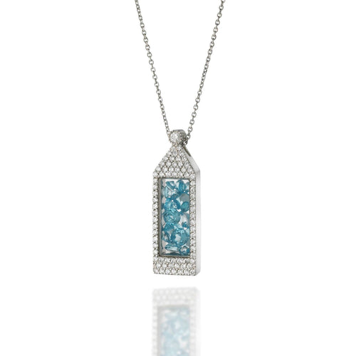 Windowed Blue Topaz Pendant